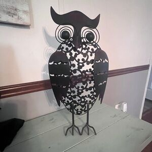 Decorative Metal Owl Figurine - Black
